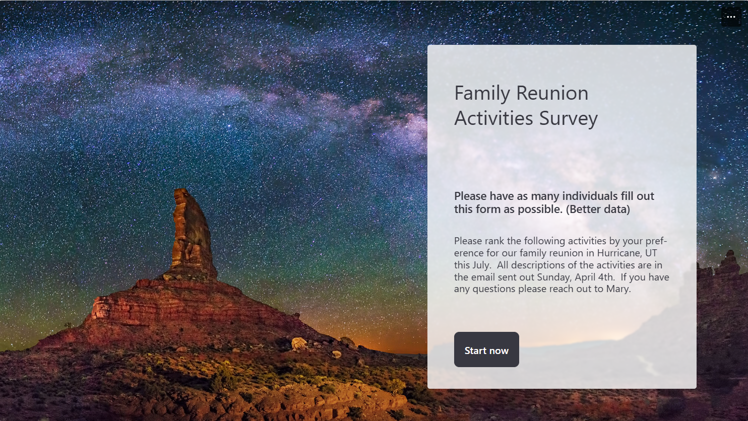 A picture of Zions with the stars